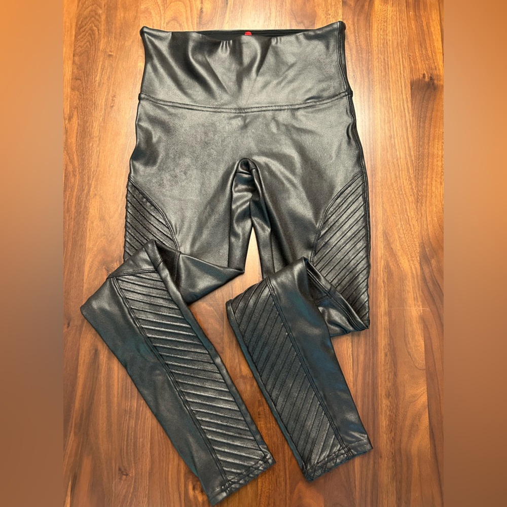 SPANX Black Faux Leather Leggings
